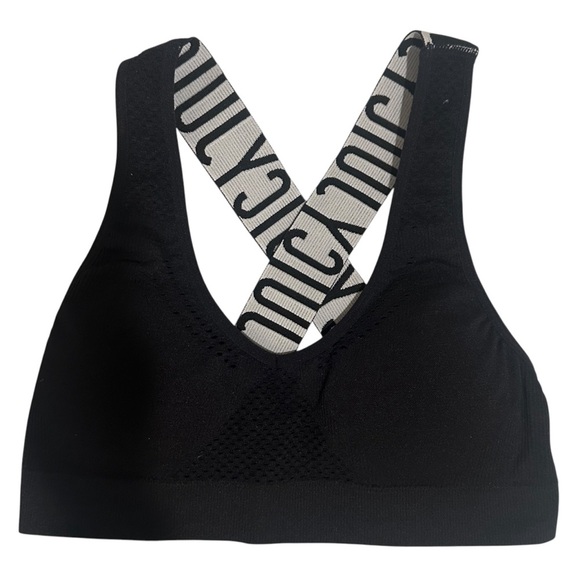 Juicy Couture Intimates Logo Crossback V-Neck Sports Bra Black Women’s Small - Picture 1 of 3
